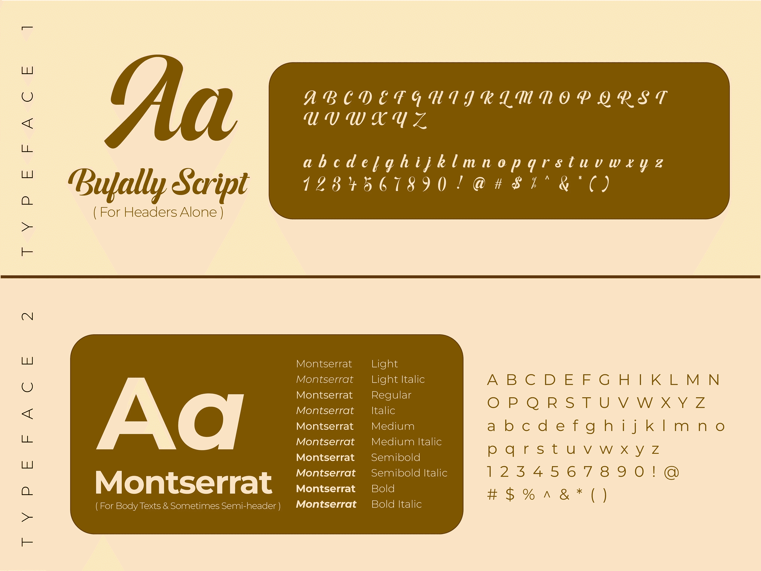 Casa De Crystal Typography: Bufally Script and Montserrat